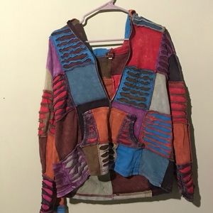 Colorful patch jacket XXL